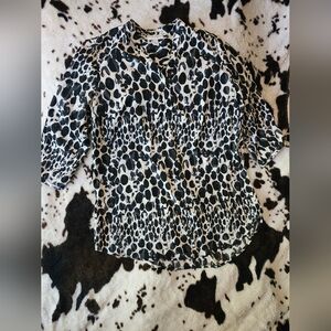Black and White Polka Dot Women's Top